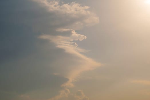 Soft White clouds in the blue sky, Blue sky and clouds background.