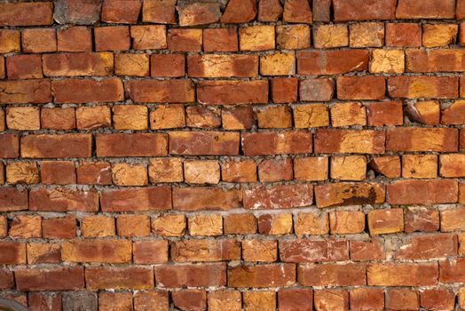 Red color Grungy Brick wall texture background