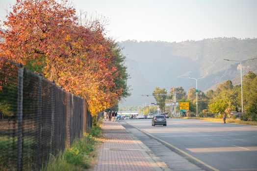 Islamabad City view with mountains  in the background