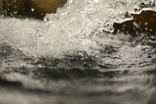 Running tubewell fresh water in fields during summer