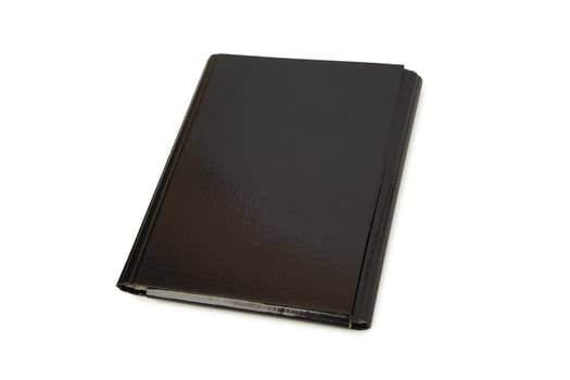 Black leather folder isolated on white background.