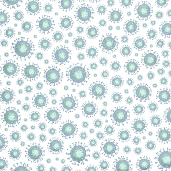 Many viruses on white background, 3D illustration