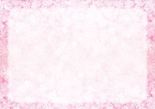 The pink cherry blossom flower gradient paper background for faded border