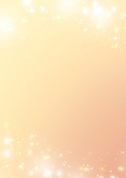 The golden gradient background, sparkle bokeh star and light border