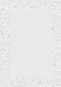 The White textured background paper with embossed floral border