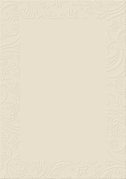 The pastel yellow textured background paper with embossed floral border