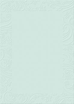 The pastel blue textured background paper with embossed floral border