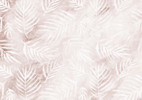 The white palm leaves pattern copper empty paper background