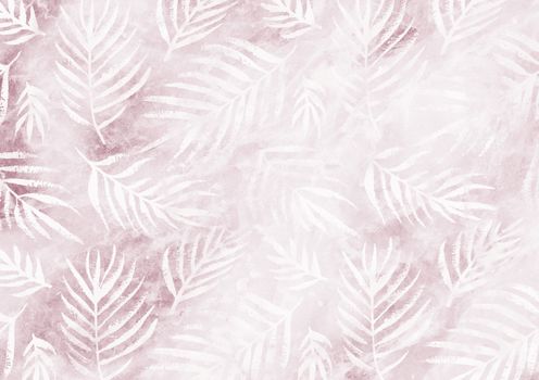 The white palm leaves pattern purple empty paper background