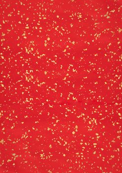 Vertical Chinese red textured background with golden paper broken
