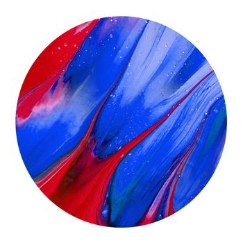 The isolated circle colorful blue and red ink brush shinny design element