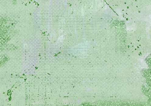 The grungy green textured background and glitter effect