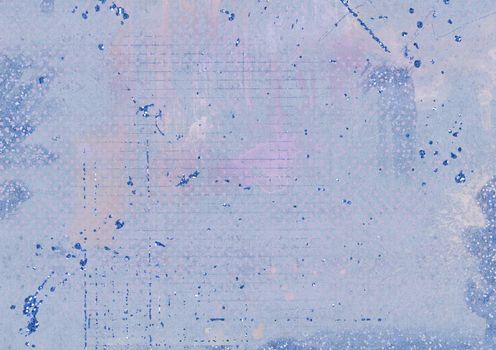 The grungy blue textured background and glitter effect