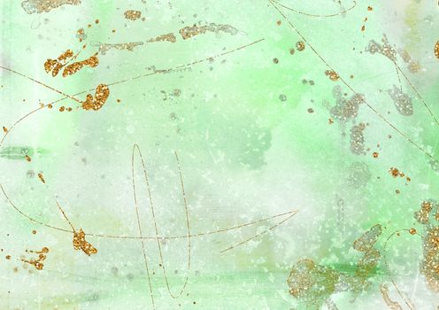 The gradient green grungy textured background with glitter effect