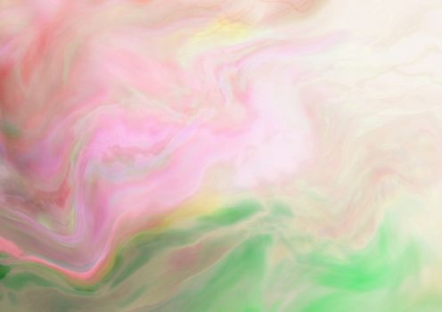 The horizontal Gradient mixed green and pink watercolor painting textured paper backbround