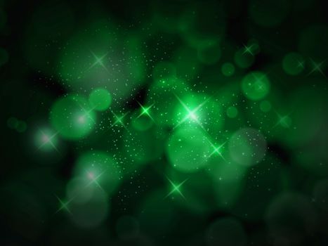 Abstract Christmas green elegant blurred bokeh effect dark background 