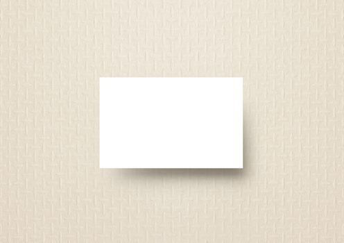 The vertical business card mock-up template pastel neutral sand color fashion pattern paper background