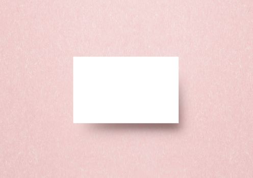 The business card mock-up template gradient paastel pink textured Japanese paper backbround