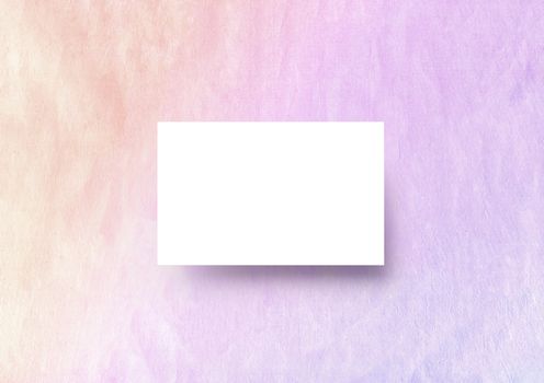 The business card mock-up template gradient paastel purple to pink textured Japanese paper backbround