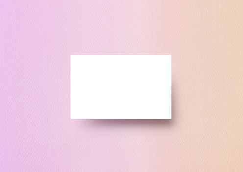 The business card mock-up template gradient paastel orange to pink textured paper backbround