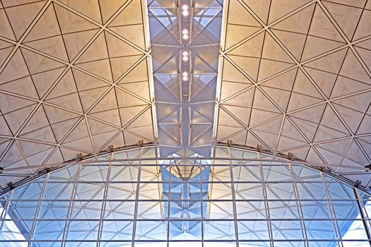 The interior architecture design of Hong Kong international airport main terminal building

