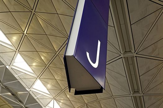 The interior and ceiling of airport archtecture terminal building