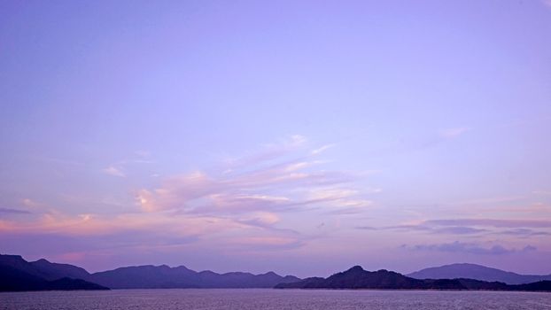 The natural landscape photography, mountains, ocean, clouds and sky