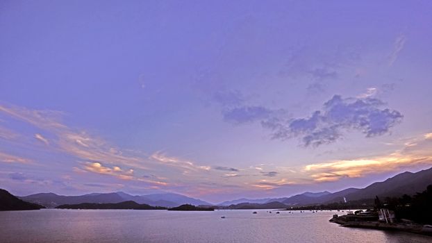 The natural landscape photography, mountains, ocean, clouds and sky