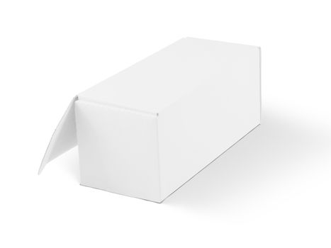 The isolated white packaging box for branding mockup back 