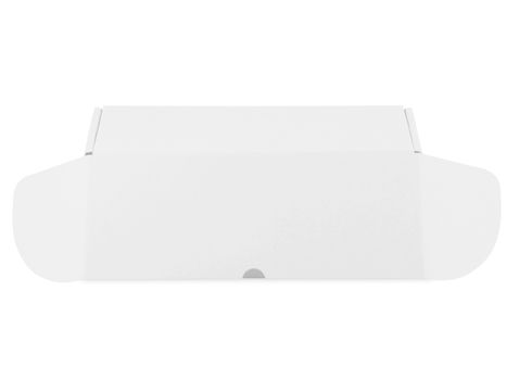 The isolated white packaging box for branding mockup front view