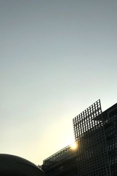 modern commercial office building, sunlight and the blue sky