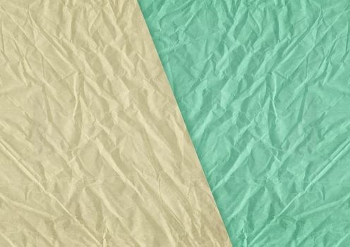 The green, yellow blank crumpled and grungy textured paper background