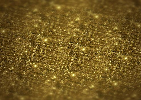 The sparkle bright glittering golden abstract background