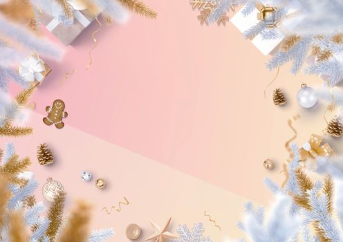 The Christmas decoration border and gradient trendy gradient paper background