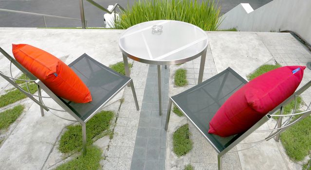 Outdoor restaurant furniture - chair and table