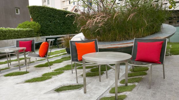 Outdoor restaurant furniture - chair and table