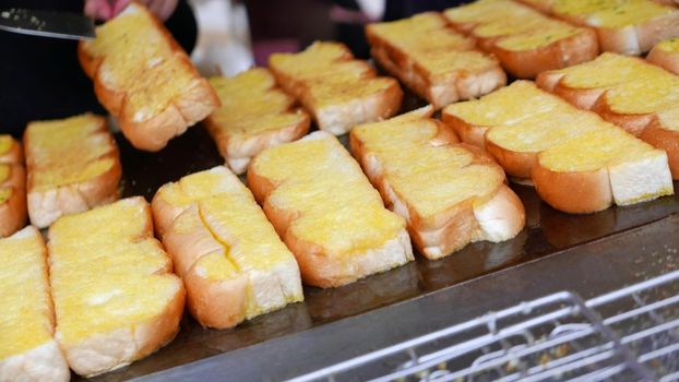 Barbeque outdoor butter garlic bread shop in Thailand