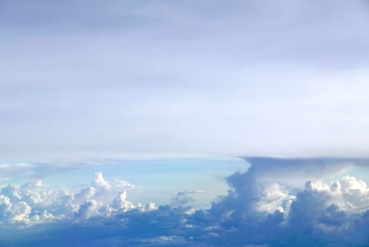 Blue sky cloud background from the aerial view