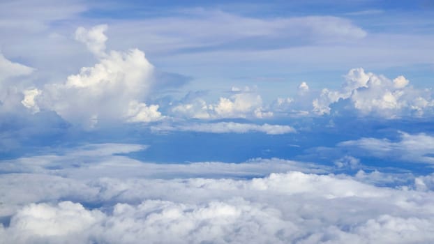 Blue sky cloud background from the aerial view