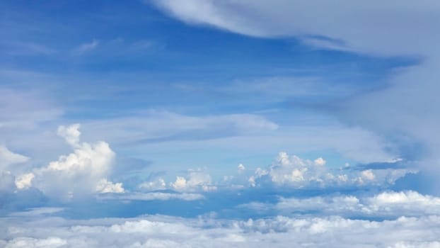 Blue sky cloud background from the aerial view