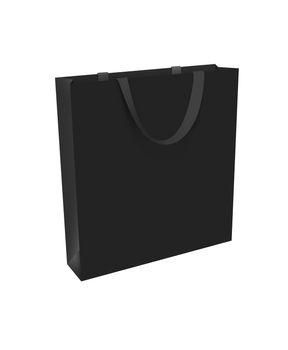 Isolated black shopping bag with the black handle