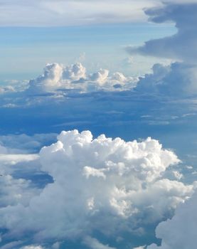 The blue sky cloudscape natural background layout 