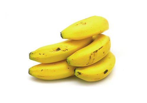 Bunch of bananas on white background