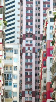 Crowded residential buildings in Hong Kong