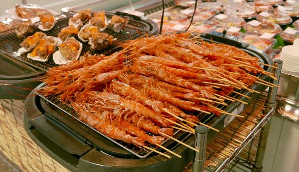 barbecue shrimps in the supermarket