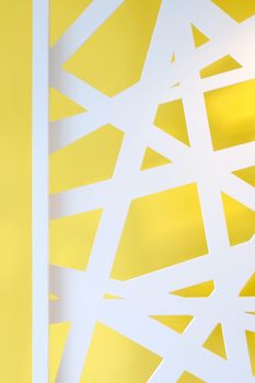 yellow wall with white 3D texture in restaurant