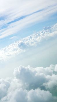 Blue sky cloudscape background from the aerial view