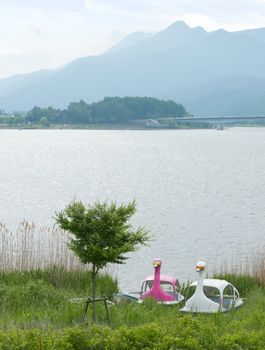 Japan outdoor recreational place and lake with nice weather