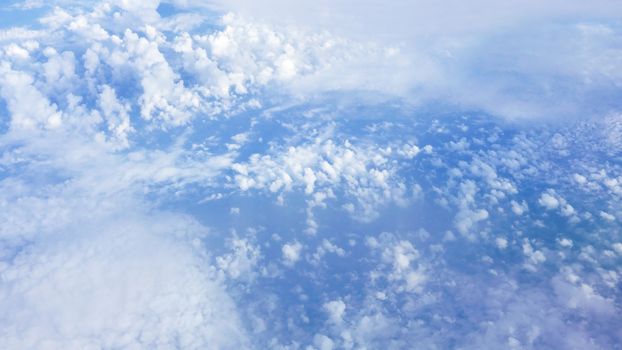 Nice natural clouds in the blue sky from aerial view