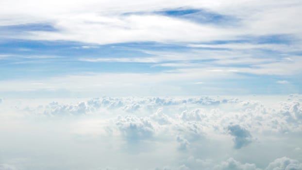 Nice natural clouds in the blue sky from aerial view